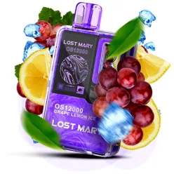 Одноразовый под Lost Mary - OS12000 (Grape Lemon Ice) ⟳⚡650mAh 50mg