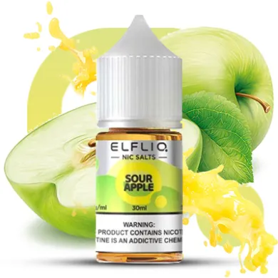 Жидкость ELFLIQ Nic Salts - Sour Apple 30ml 50mg - фото 1