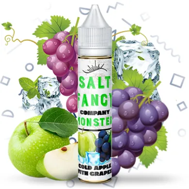 Жидкость для электронных сигарет на основе солевого никотина Fancy Monster - Cold Apple with Grape Salt 30ml 65mg - фото 1
