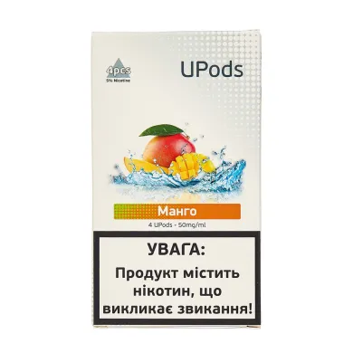 Випарник одноразовий BlackTriangle – Upods Cartridge Манго 50 мг 0.7 мл (4 шт) - фото 1
