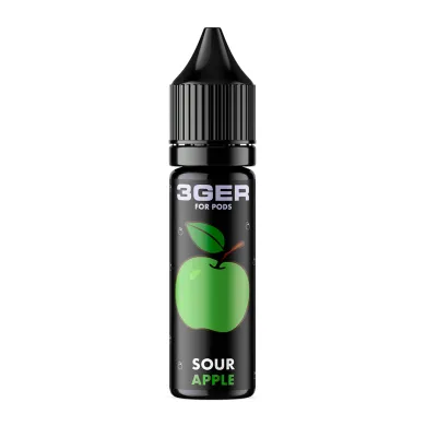 Рідина для електронних сигарет на основі сольового нікотину 3Ger Salt - Sour Apple 35 mg 15 ml - фото 1
