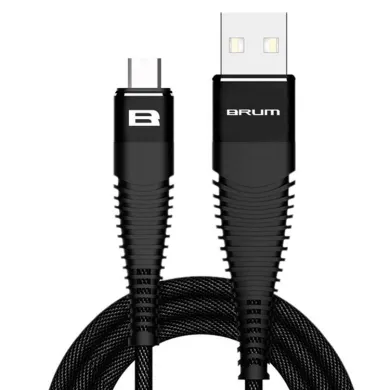 Кабель BRUM - Flexible U017 USB - MicroUSB 2.4 А 1м (Чорний) - фото 1