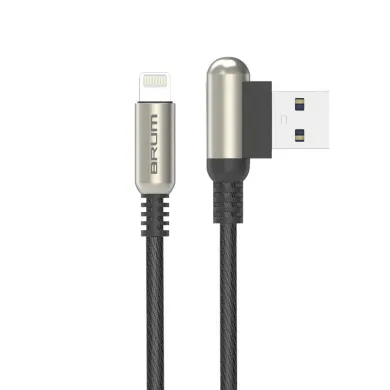 Кабель BRUM - U011i USB USB - Apple Lightning 2.4 А 1м (Чорний) - фото 1