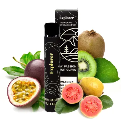 Одноразова Pod система Explorer 1500 50mg 850mah (Kiwi Passion Fruit Guava) - фото 1