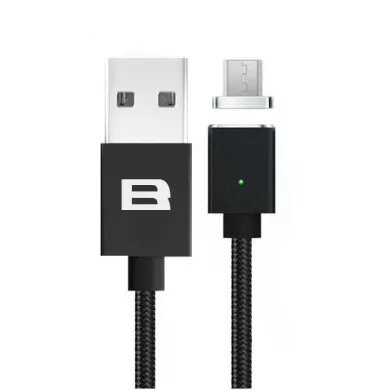 Кабель магнітний BRUM - U005 USB - MicroUSB 2.1 А 1м (Чорний) - фото 1