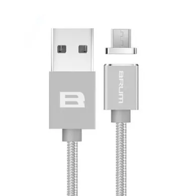 Кабель магнитный BRUM - U005m USB - MicroUSB 2.1 А 1м (Серый) - фото 1