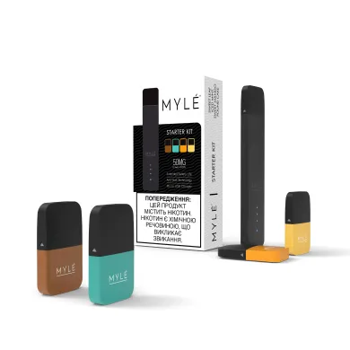 Под система MYLE - Starter Kit 240mah (Jet Black) + 4 картриджа - фото 1