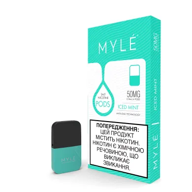 Картридж предзаправленный MYLE Pods - Cartridge Iced Mint 50 мг 0.9 мл (4 шт) - фото 1