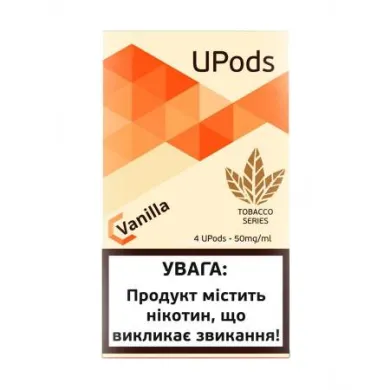 Картридж одноразовий BlackTriangle - Upods Tobacco Series Cartridge Vanilla 50 мг 0.7 мл (4 шт) - фото 1